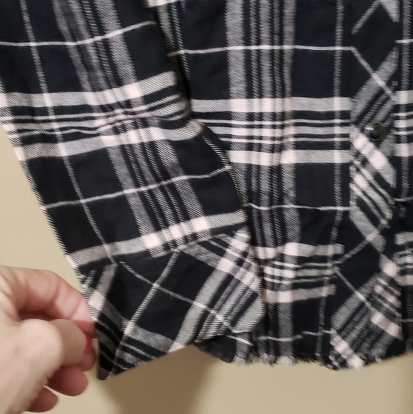 Rails Black Plaid Peach Button Down - Picture 4 of 7